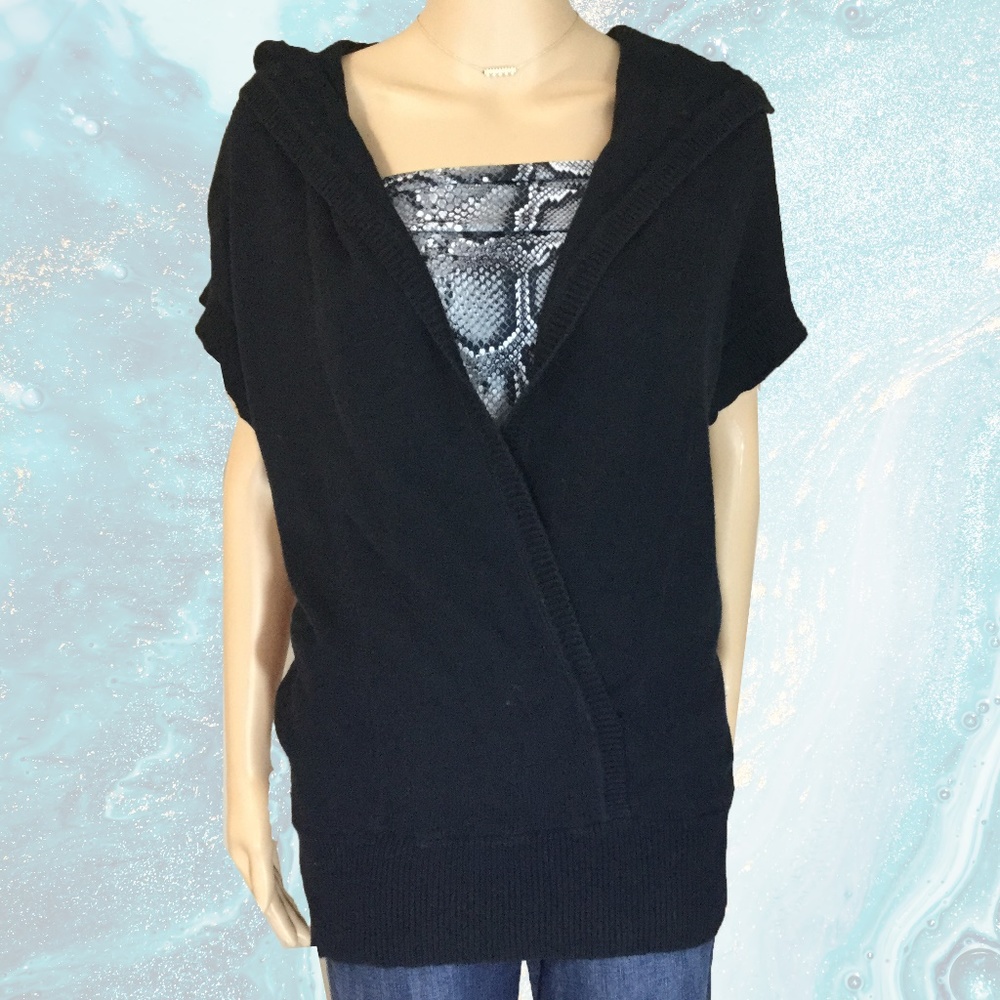 Vince Faux Wrap Hooded Sweater